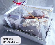 Hampers Mukena Katun Mikro Renda Premium Paket Seserahan Free Box Tutup Mika / Kado Ulang Tahun / Ha