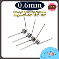 sus304 d0.6mm OD4/4.5/5/5.5/6/7/8mm V-shaped spiral torsion spring angle 60/90/120/180 degrees【JGD-F