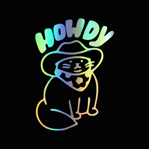 Funny Car Decals Howdy Cat Design Car Window Stickers Laptop Decal Auto Waterproof Vinyl Accessories