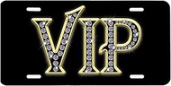 VIP, Very Important Person Diomond Decorative Car Front Sublimated License Plate, 0.025 inch(0.65mm)