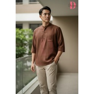 3/4 Kurta Cotton Dewasa Kurta Lelaki Lengan 3/4 Shirt Men Clothing Iron Less Cotton Shirt For Man  -