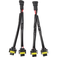 Tyenaza 2 Pcs Wiring Harness Socket, H11 H8 H9 Extension Wiring Harness Male to Female 2 Way Headlig