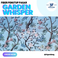 New! 3FGMG - MASTER - Fiber Plastik Penutup Pagar Rumah Motif GARDEN WHISPER BLUE Taman Pohon Burung