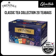 TWININGS Classic Tea Collection 20 Teabags - Earl Grey, Lady Grey, English Breakfast, Darjeeling, Pr