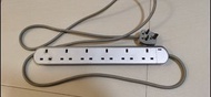 Extension Power 6 Gangs Sockets with 1.9m Cable， 6位拖板電掣電源插座 連13A插頭 電源綫長1.9米 香港英國制式掣 拖板拖把排插座插蘇9
