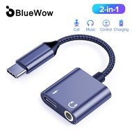 BlueWow 2 In 1 Type C To 3.5MM Audio Jack And USB C Type-C Charging Adapter Converter for Smartphone