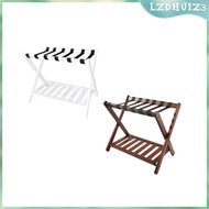 [lzdhuiz3] Folding Luggage Rack Suitcase Stand Portable 68x45x55cm x Shaped Construction with Nylon 