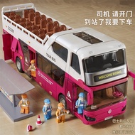Children Double Decker Bus Toy Boy Bus Convertible Bus Simulation Sightseeing Bus Toy Car Bus