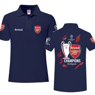 Arsenal Logo Printed Polo Shirt Men's and Women's Loose Short Sleeves 0602