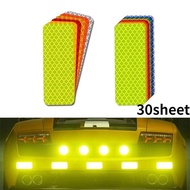 30sheet Car Bumper Reflective Stickers Reflective Warning Strip Tape Secure Reflector Stickers Decals