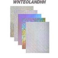 WNTEOLANDHH 5Pcs Holographic Lamination Film, A4  Self Adhesive Sticker Sheet,  Transparent Laser Wa