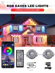 1 dây đèn LED RGB ngoài trời cố định dài 15m-150m/50ft-492.1ft, nguồn điện 24V, điều khiển 2 chế độ 