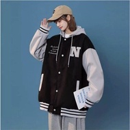 S - XXXXXL(6XL) VARSITY LOGO N KANCING JUMBO Bigsize Jacket Fleece Korean Style Women Men Oversize U