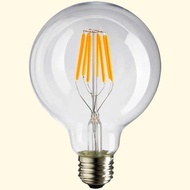 Edison G125 6W LED bulb, E27, yellow light, large round glass bulb