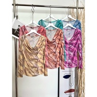 247 Long-Sleeved Neckline Graphic Shirt (Net Fabric)