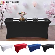 MIOSHOP High Stretch Tablecloth, 4/6FT Washable Rectangular Table Cloth, Black Universal Elastic Bed