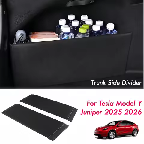 2PCS Car Trunk Organizer Side Divider Sticker For Tesla Model Y Juniper 2025 2026 Trunk Side Storage