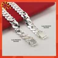 Factory Direct #HBG250-TP Men’s Curb Bracelet-925 Sterling Silver (Bangle Dunhill/Stamping)
