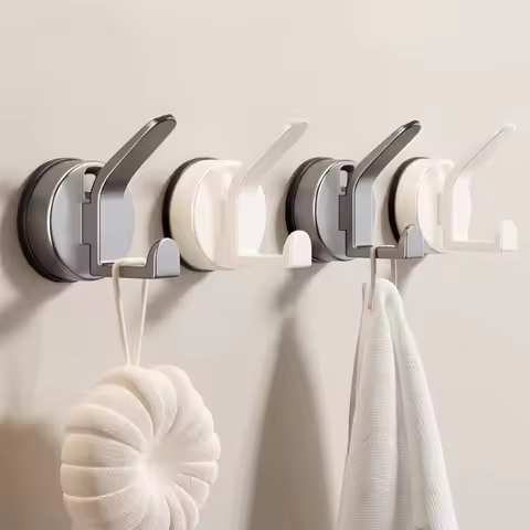ABS Suction Cup Hook Reusable Vacuum Suction Waterproof Wall Hooks Punch-free Kitchen Bathroom Towel
