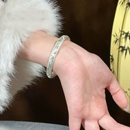 S9999足银女款竹青手镯珐琅纯银手镯小众设计新中式生日礼物S9999 Silver Women's Bamboo Green Bracelet Enamel20250313