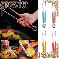 GSWLTT Food Tongs, Stainless Steel Utensil Tong Toast Bread Clamp, Multifunctional Korean BBQ Meat Bun Buffet Clips Cooking Tongs Kitchen Tools
