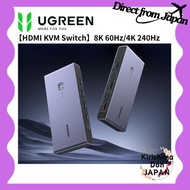 UGREEN "HDMI KVM Switch" 8K 60Hz, 4K 240Hz, 2-Input, Share 3D/CEC/HDR with 2 PCs, 3x USB 3.0 ports &