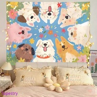 Dopamine Cute Cartoon Wall Decoration Background Cloth Rental House Decoration Universal Tapestry