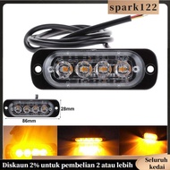 SP 12V- 24V Warning Light 4 LED Bar Car Truck Strobe Flash Emergency Light Lamp