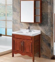 FUO 衛浴: 80公分 合金材質櫃體陶瓷盆立式浴櫃組(含龍頭) T9116