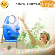 TAMAKO Shower Radio, Music Radio Built-in Speaker AM/FM Radio, Durable Hanging Waterproof Bathroom Radio Home