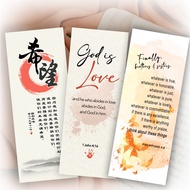 [SG] Christian Bookmark/ Encouragement card-English, Chinese (Min.8 pcs) Gift with Bible Verses, Christmas, Anniversary