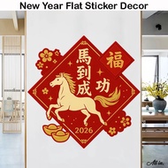 CNY Decoration 2026 Horse Year Flat Sticker New Year Decor New Year Decor 2026 Ins Horse CNY Decor C
