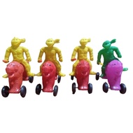 Teenage Mutant Ninja Turtle and Mini Lion - Vintage Wheeled Blowmold Palengke Toy - PNG Hobby Shop