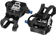 Hybrid Spin Bike SPD Pedals with Toe Clip and Straps for All Exercise Bikes,Indoor Bike