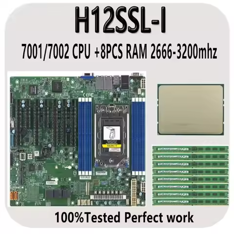 003 H12SSL-i Motherboard + EPYC 7F72 7F52 7B12 7H12 7742 7702P 7662 7642 7552 7542 7532 7502P + 8 lo
