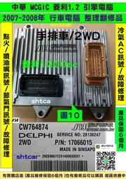 中華 MCGIC 菱利 1.2 引擎電腦 2007- CW764874 ECU 維修 行車電腦 點火訊號 噴油嘴 故障