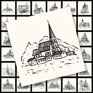 Taiwan Have Ready Stock Can Issue Tickets 192 Sheets House Stroke Painting Fountain Pen Copy Materia