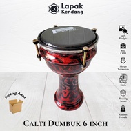 Calti Darbuka Dumbuk Mini Abstract Red 6 inch Original Murah Budak