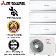 Mitsubishi Heavy Industries 5 ticks System 3 Air Conditioner Air Con AirCon for 2 bedrooms & 1 maste