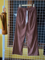 celana corduroy wanita celana korduroi korean style celana kulot wanita baggy pants coklat highwaist
