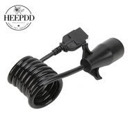 HEEPDD RV Blade 7 Way Round to 5 Pin Flat Trailer Coiled Wiring Connector Adapter Plug 5-Foot 5ft fo