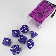 Chessex Opaque Polyhedral Purple/White 7 Dice Set (Chx 25407)