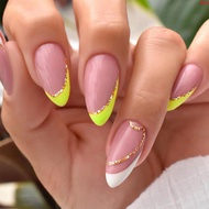 French Fluorescent Tips Fake Nails Simple to Use ​Exquisite Workmanship Nails for Nail Art Girls Mak