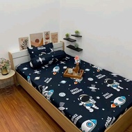 KATUN COTTON RUBBER BEDSHEET 90/100/120/140/160/180/200 CARTOON CHARACTER MOTIF FOR BOYS PLANET ASTR