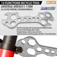 MYDIYSDNBHD - Universal Bicycle Spanner Socket Wrench 7-17mm Multifunction Bicycle Socket Wrench Spa
