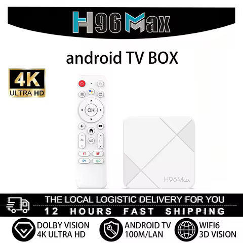 H96 MAX RK3518 Android 14 TV Box White 4K AV1 Decoding WiFi6 1000M Ethernet AI HDR Streaming Media P
