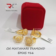 CINCIN MATAHARI DIAMOND EMAS TULEN 916 CN DIAMOND EMAS 916 CN BUNGA EMAS 916 SUNFLOWER GOLD RING 916