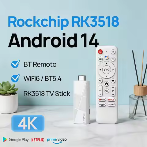 H96 MAX TV Stick Smart TV Android14.0 RK3518 Voice Assistant Remote Control 4K Video BT5.4 Wifi6 Gam