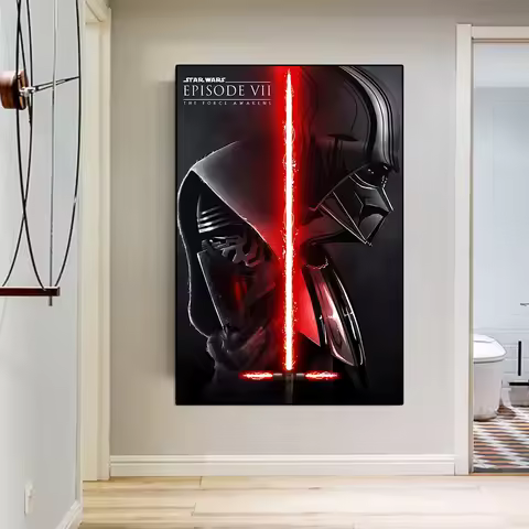 Disney Superhero Movie Poster Anakin Skywalker Classic Character Lightsaber Canvas Painting Darth Va