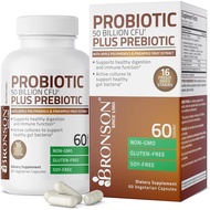 Bronson Probiotic 50 Billion CFU + Prebiotic, 60 Vegetarian Capsules